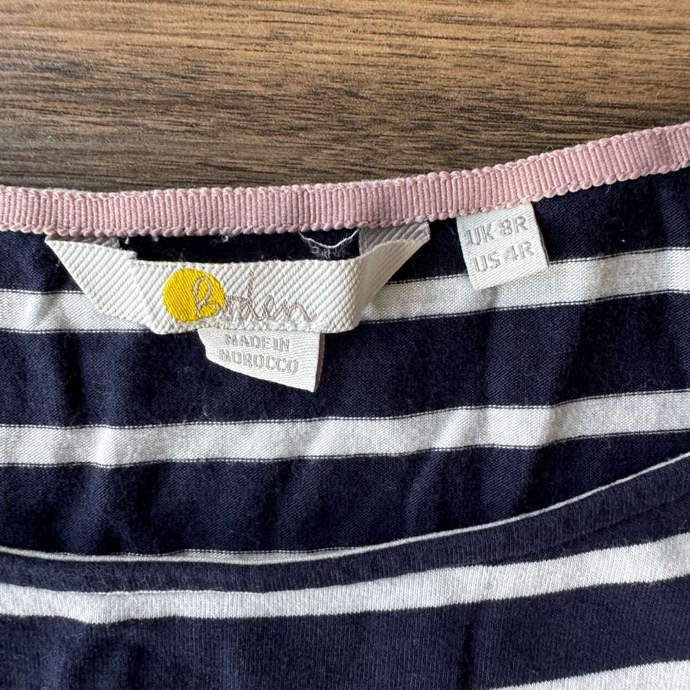 Boden Women’s Amelie Stripe Soft Stretch Jersey Dress Sz 4R - Picture 7 of 9